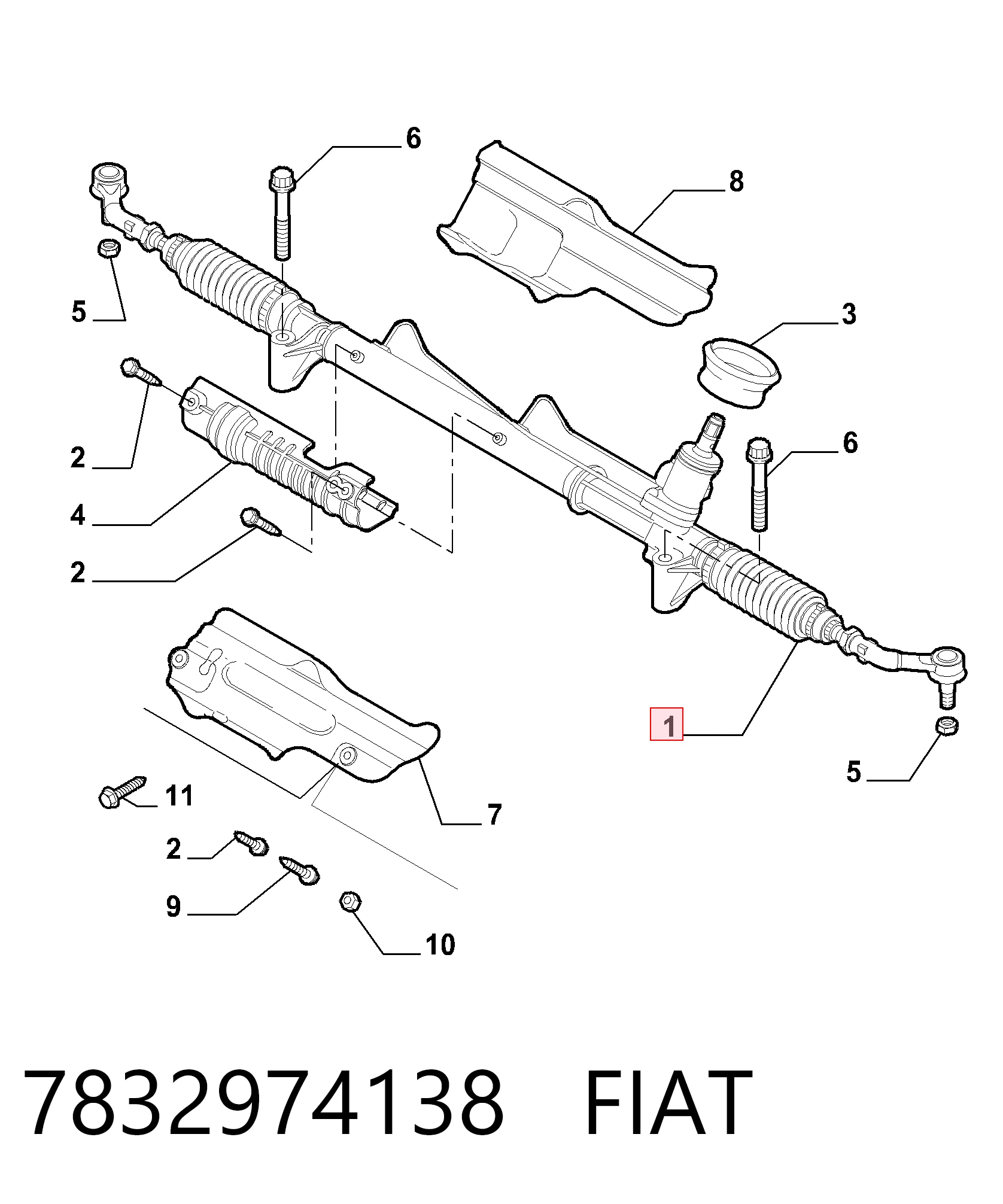  Cremalheira da direção Alfa Romeo 159 sedan (939) (2005 - 2011) 