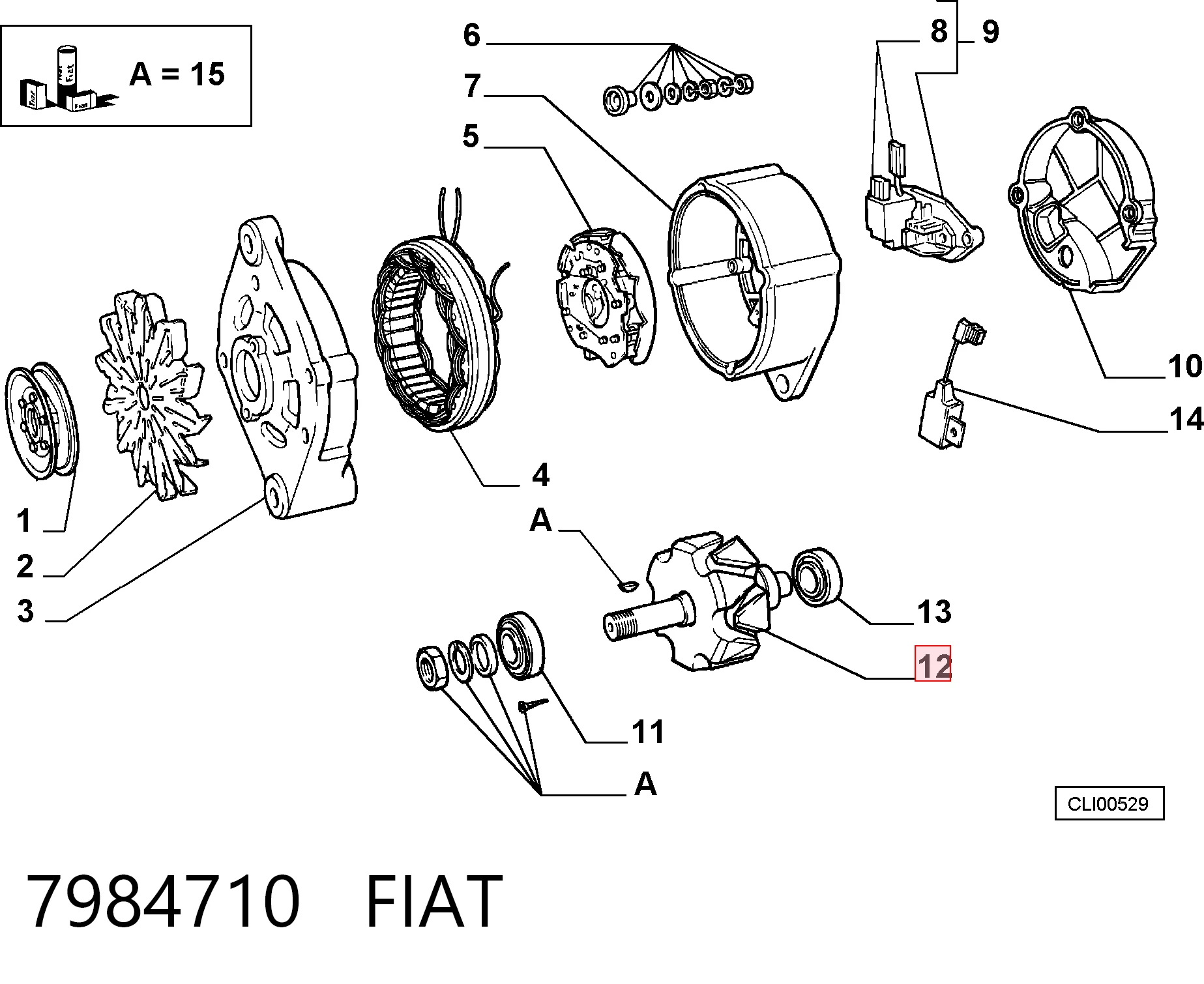 Induzido (rotor) do gerador Renault 9 preço, a partir de 60,42 USD
