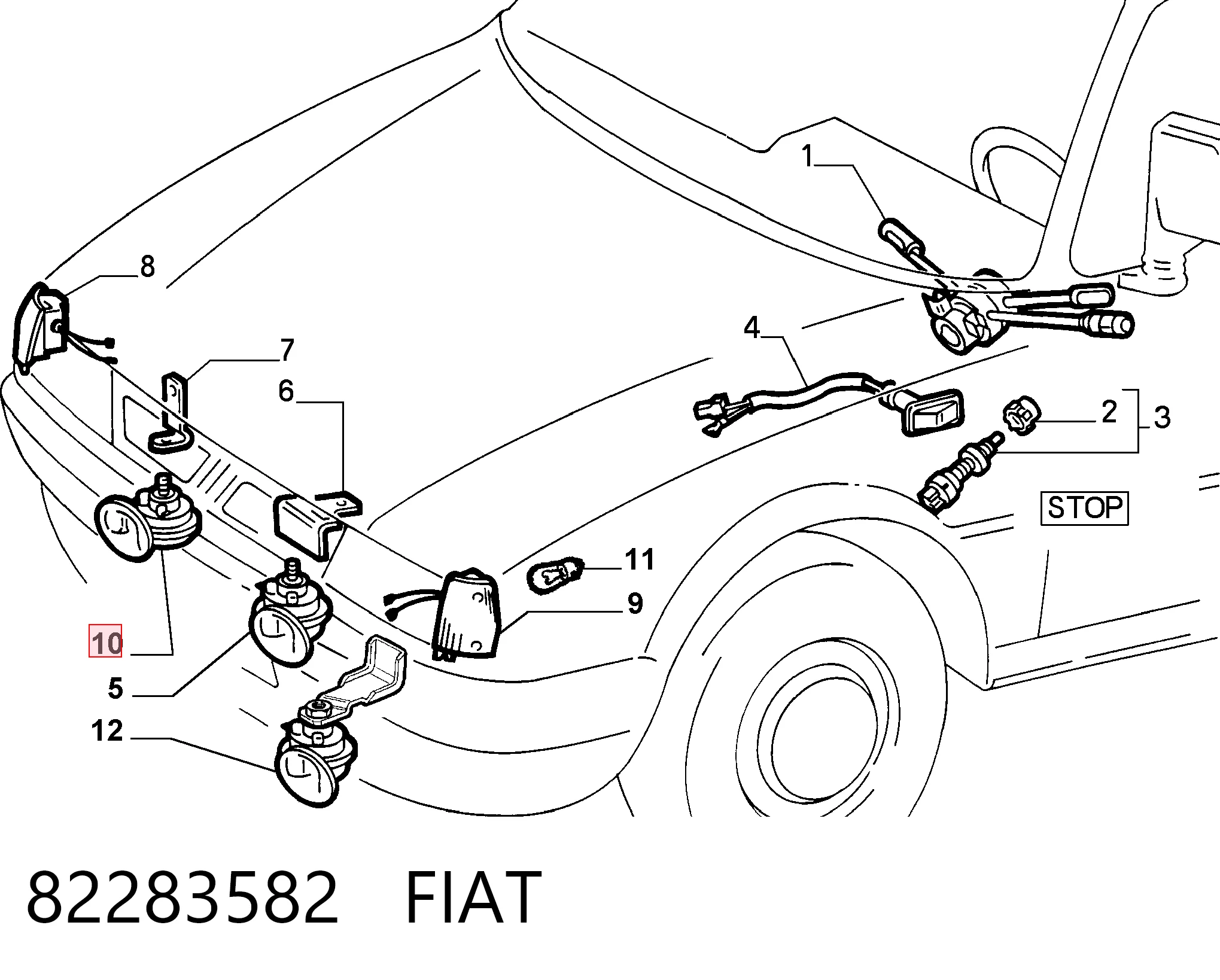 Sinal sonoro (cláxon) para Fiat Fiorino 146 Uno