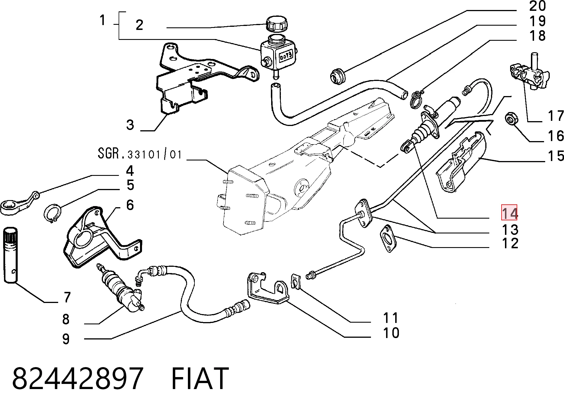 Cilindro mestre de embraiagem Fiat Uno  146A