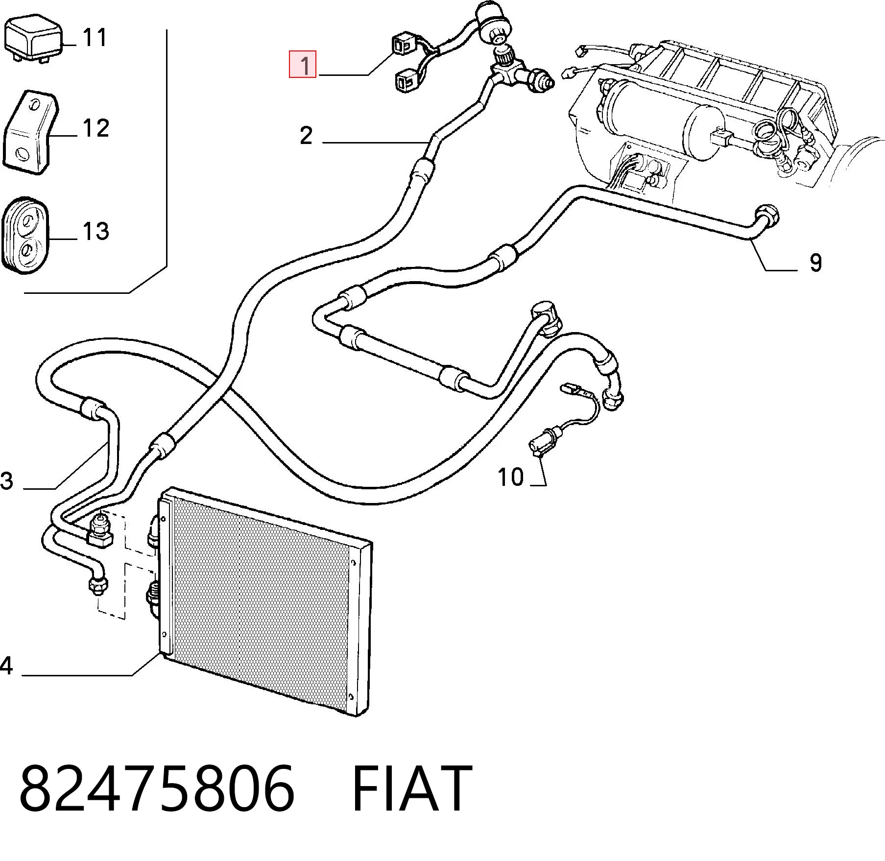 Sensor de pressão absoluta de aparelho de ar condicionado para Lancia Delta I 831AB0
