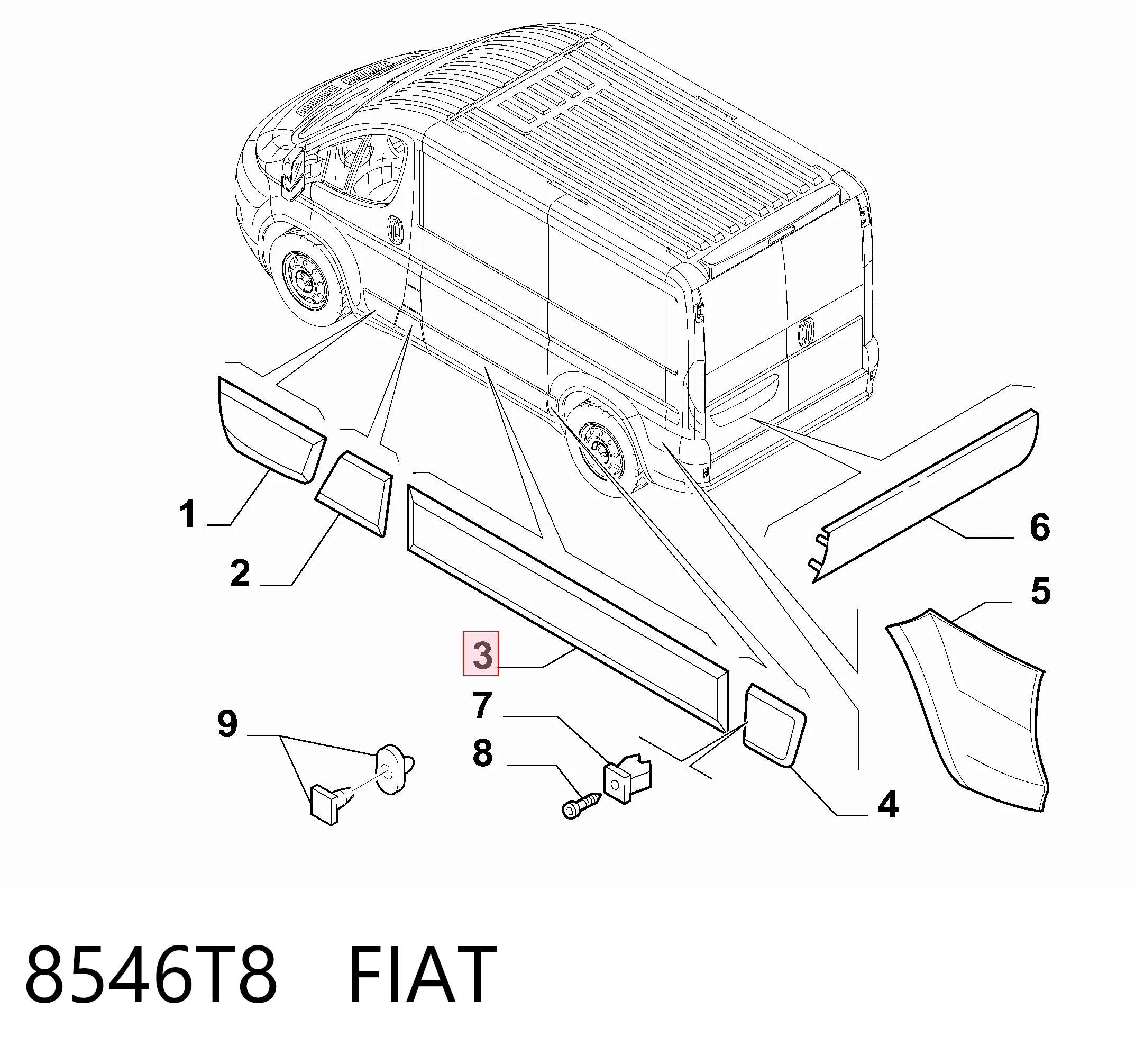 Moldura da porta lateral (deslizante) Chrysler 735422921