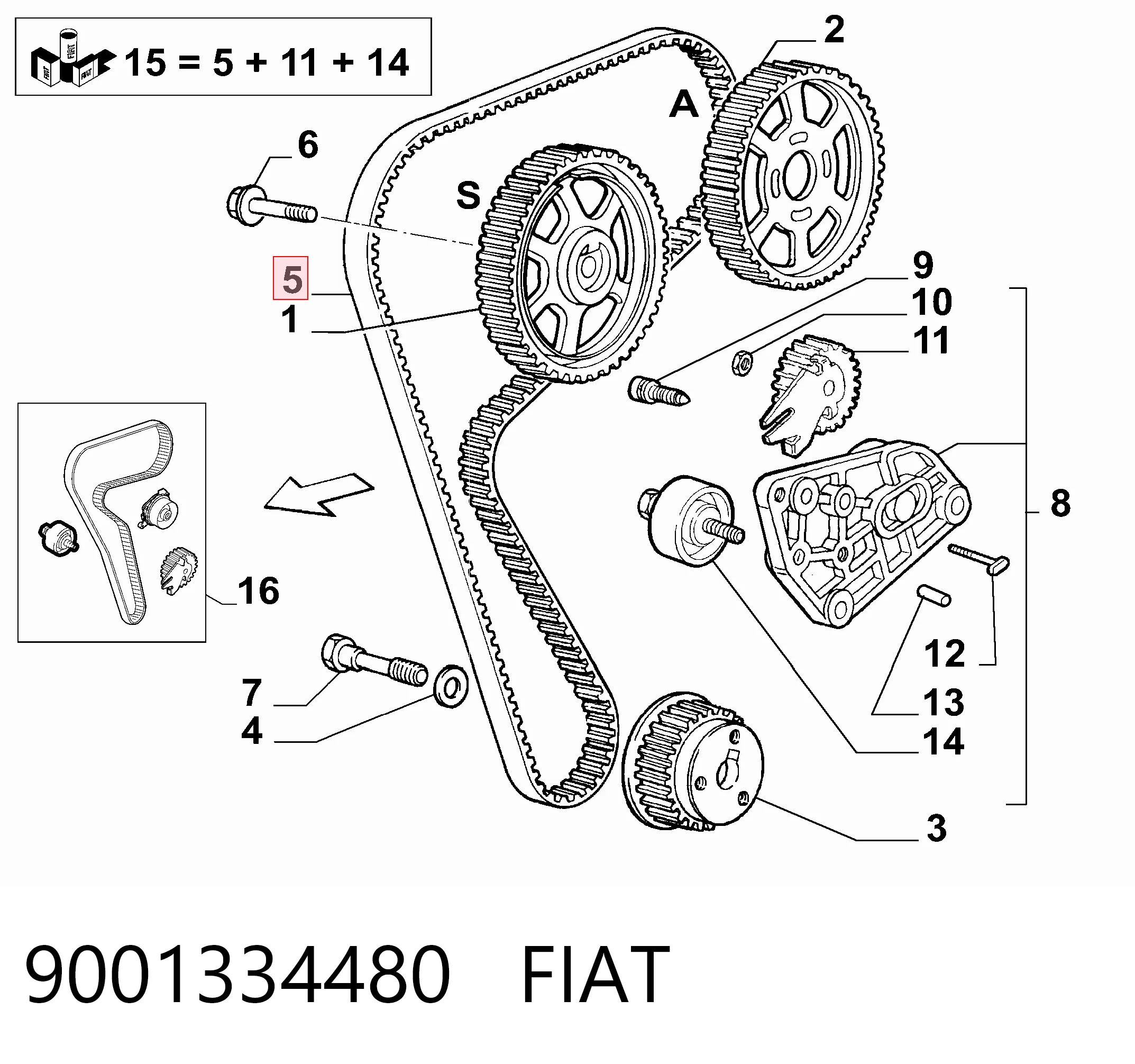 Correia do mecanismo de distribuição de gás VT307 Iveco