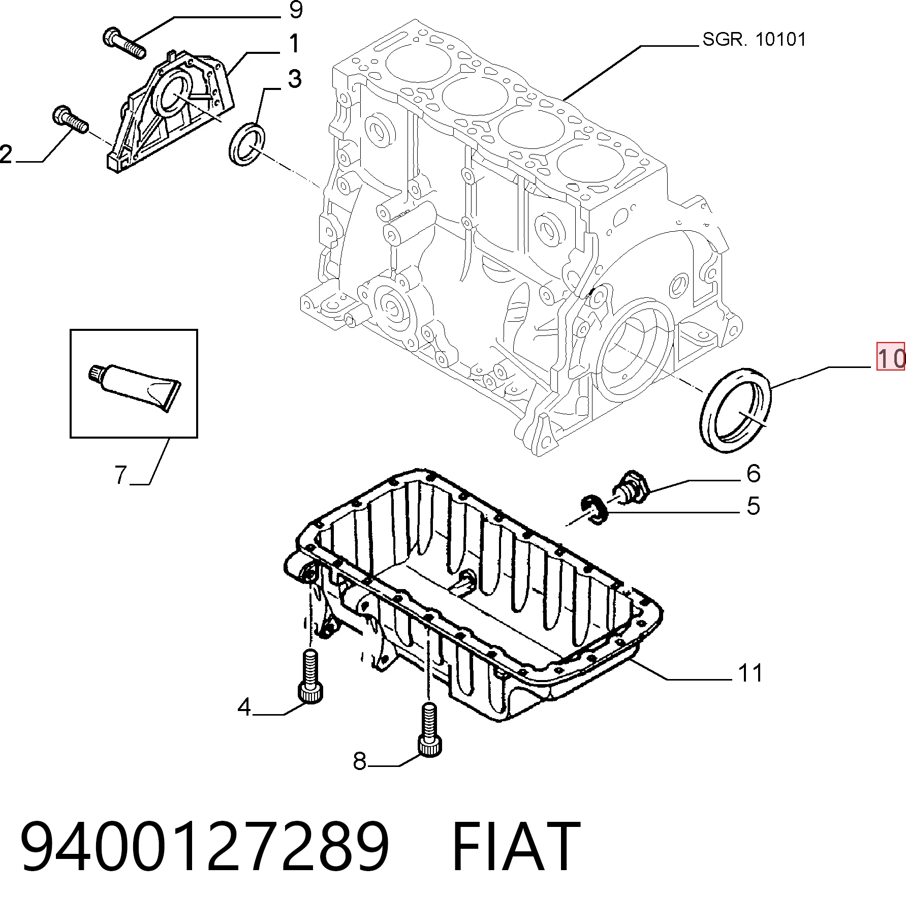 Vedação traseira de cambota de motor Audi 80 B3 89, 89Q, 8A