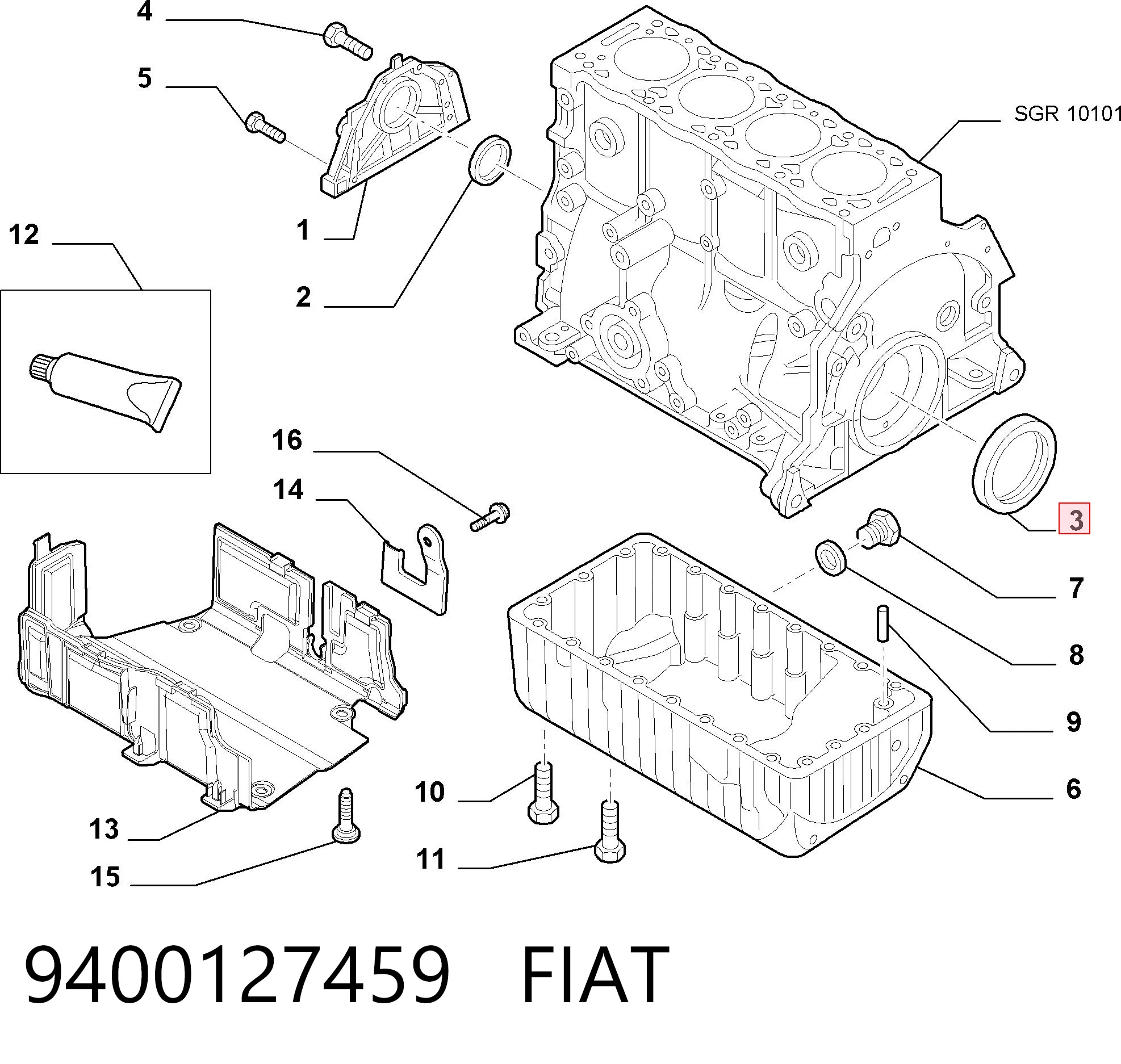  Vedação traseira de cambota de motor Citroen Jumpy I plataforma a bordo (BU) (1999 - 2006) I