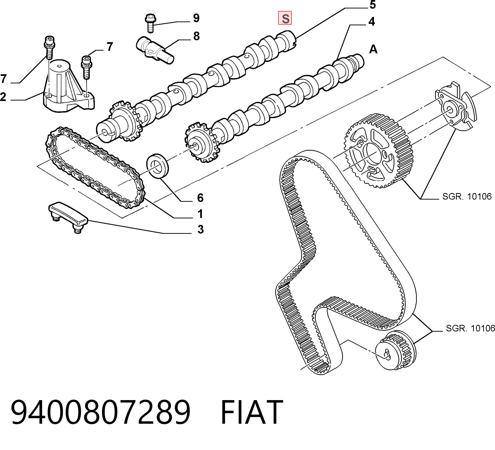 Vedação da árvore distribuidora de motor Glaser P7714201