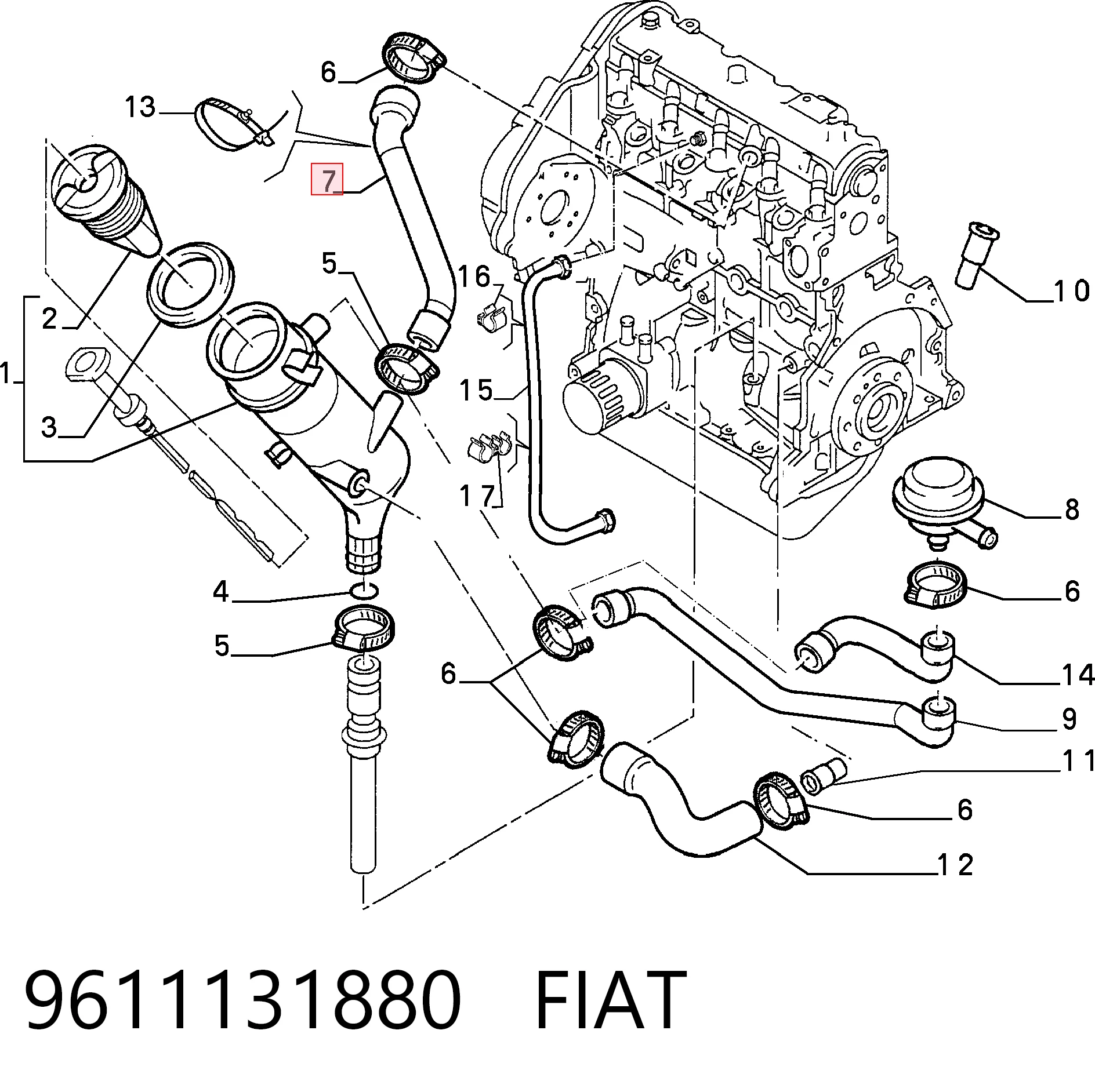 Compre Cano derivado de ventilação de cárter (de separador de óleo) Citroen Jumpy 1