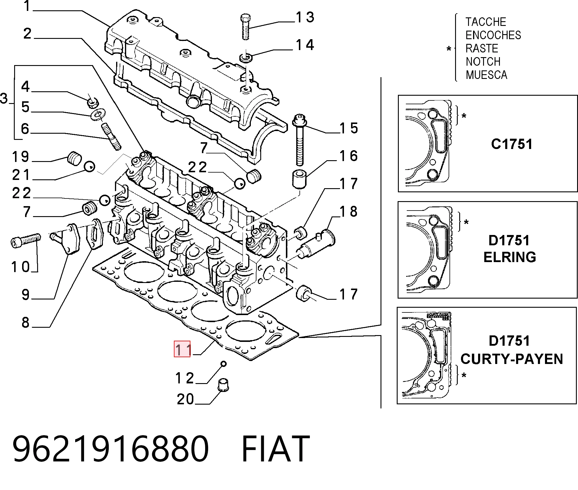  Vedante de cabeça de motor (CBC) Nissan Primera sedan (P10) (1990 - 1996) 