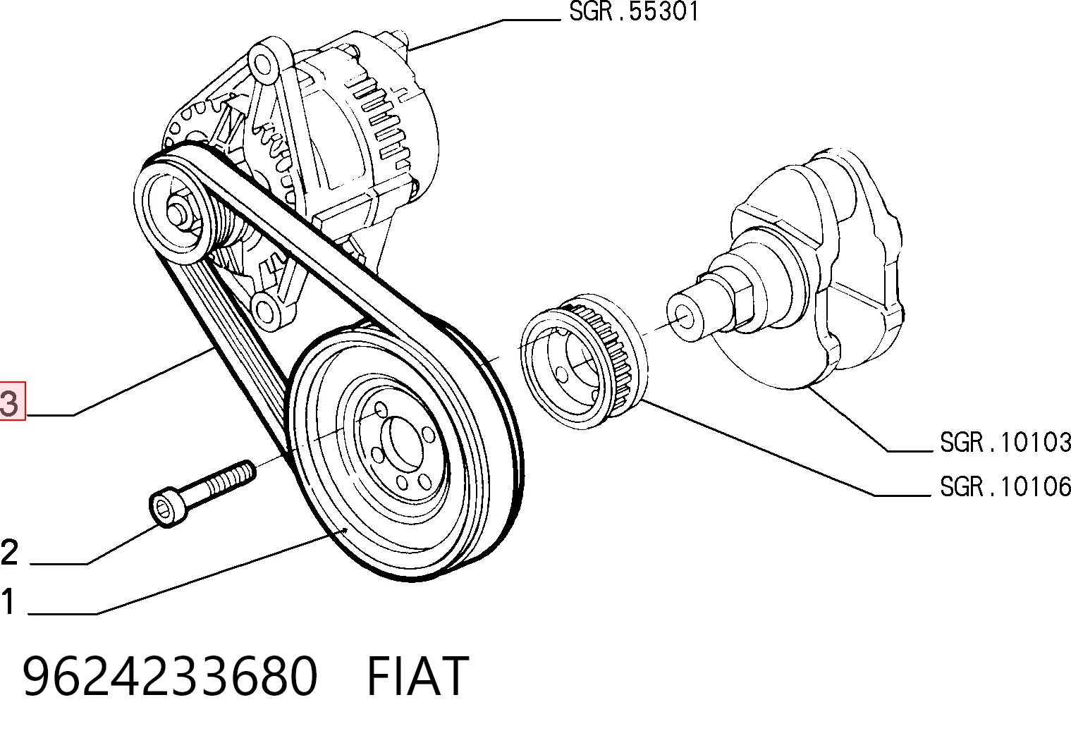 9624233680 Fiat/Alfa/Lancia