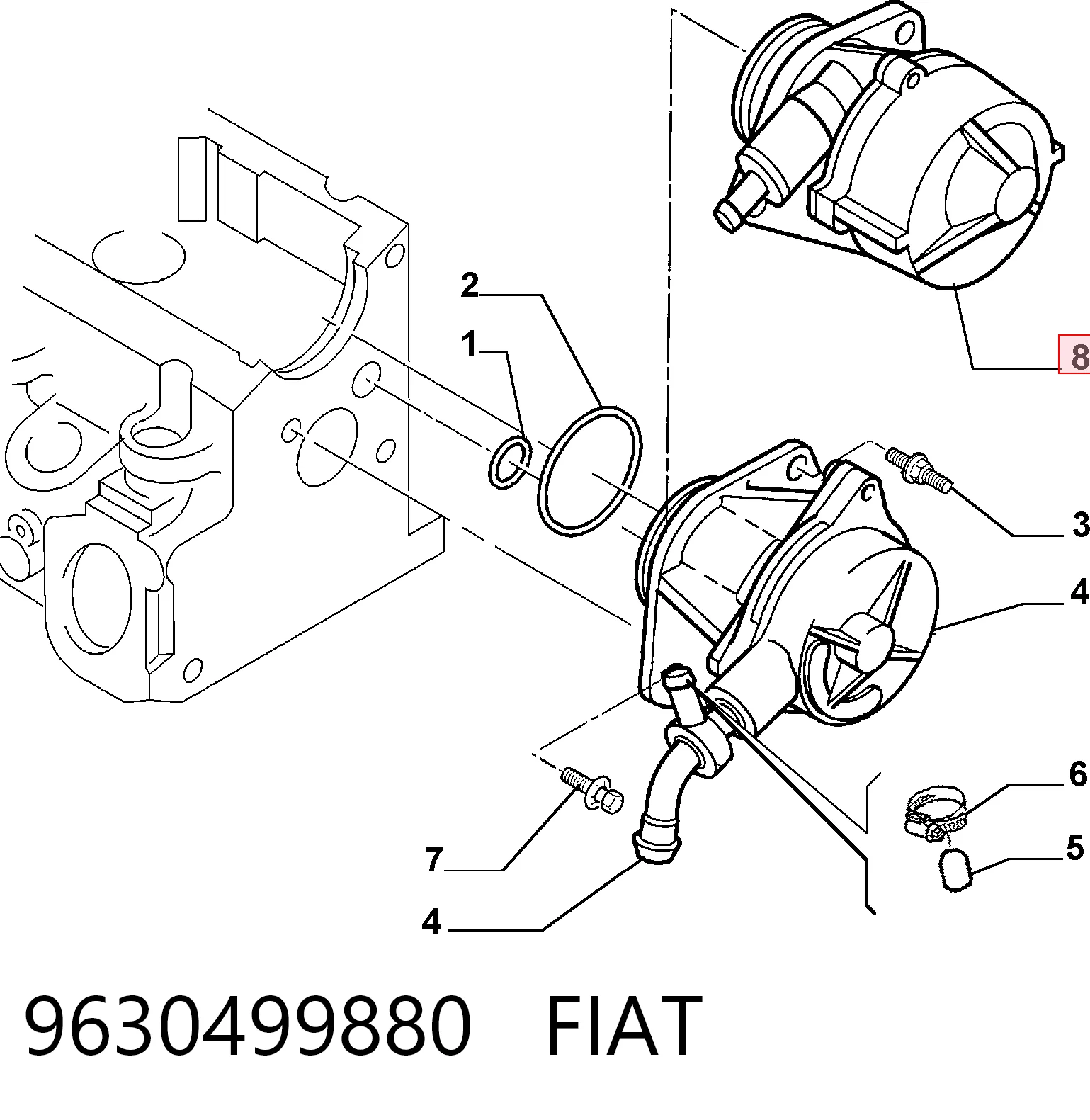 9630499880 Fiat/Alfa/Lancia Bomba a vácuo