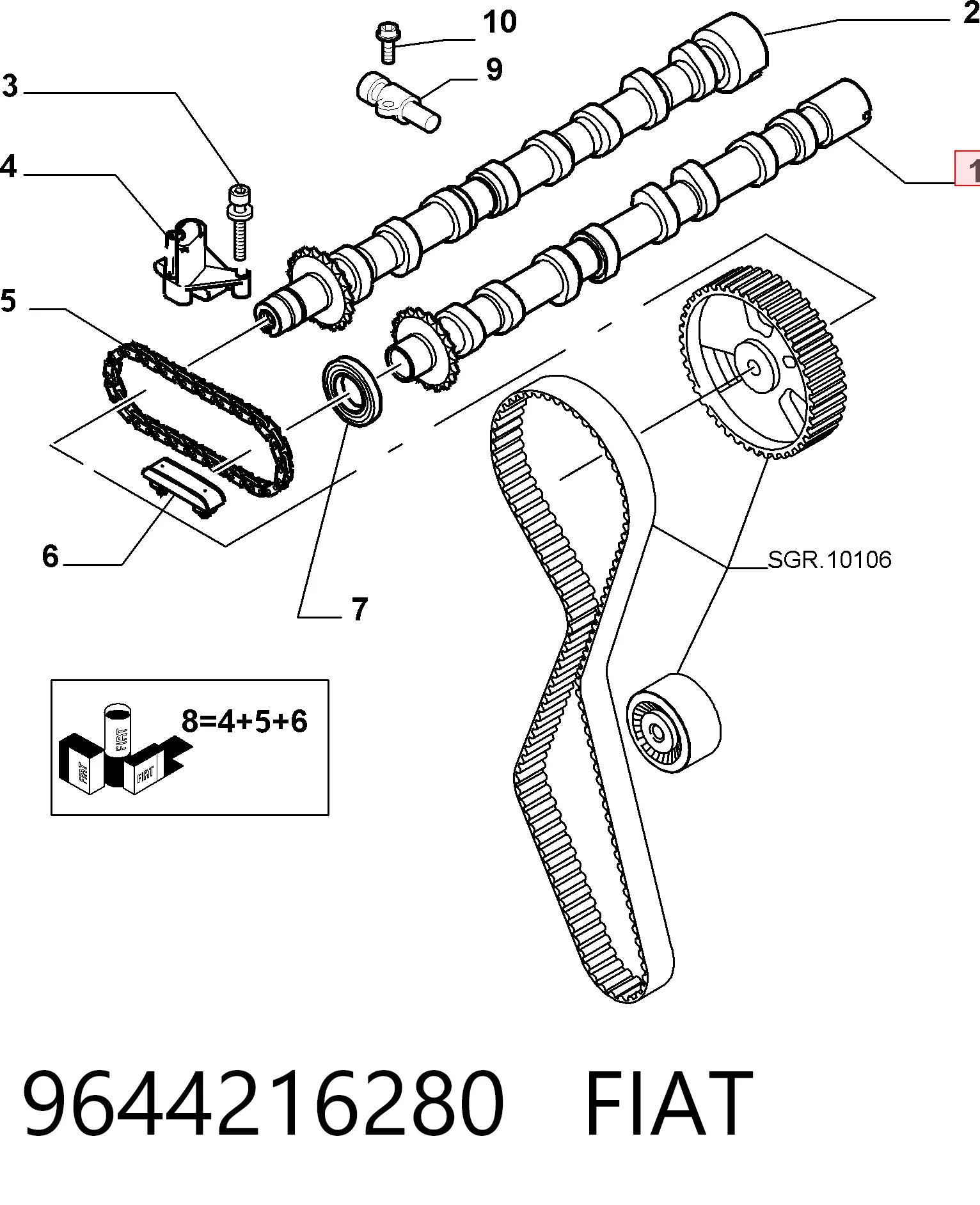 Árvore distribuidora de motor de admissão para Peugeot 307 3B