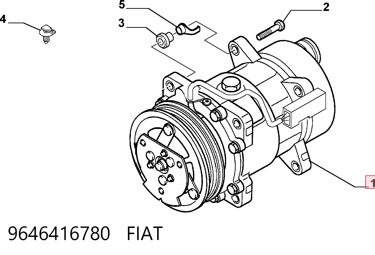 9646416780 Fiat/Alfa/Lancia Compressor de aparelho de ar condicionado