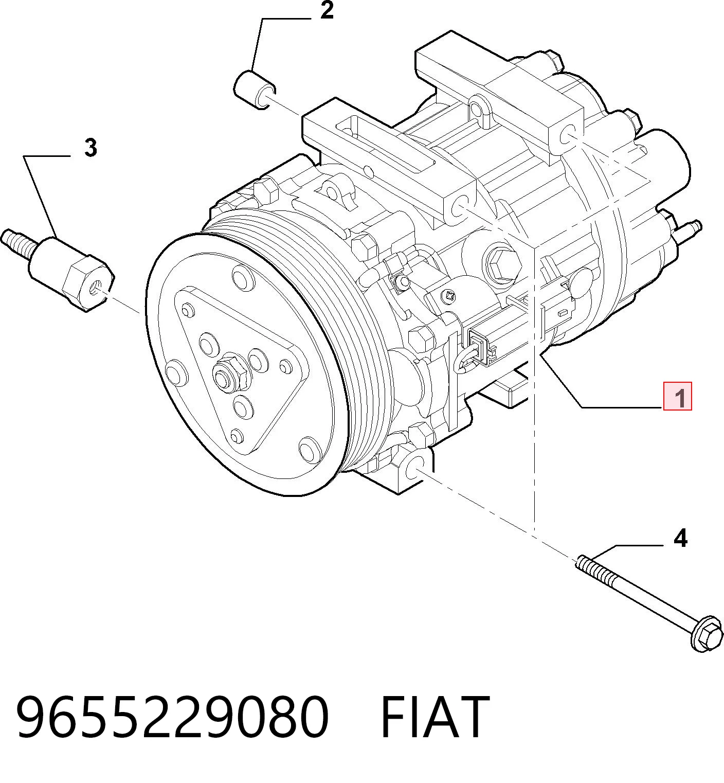 9655229080 Fiat/Alfa/Lancia Compressor de aparelho de ar condicionado