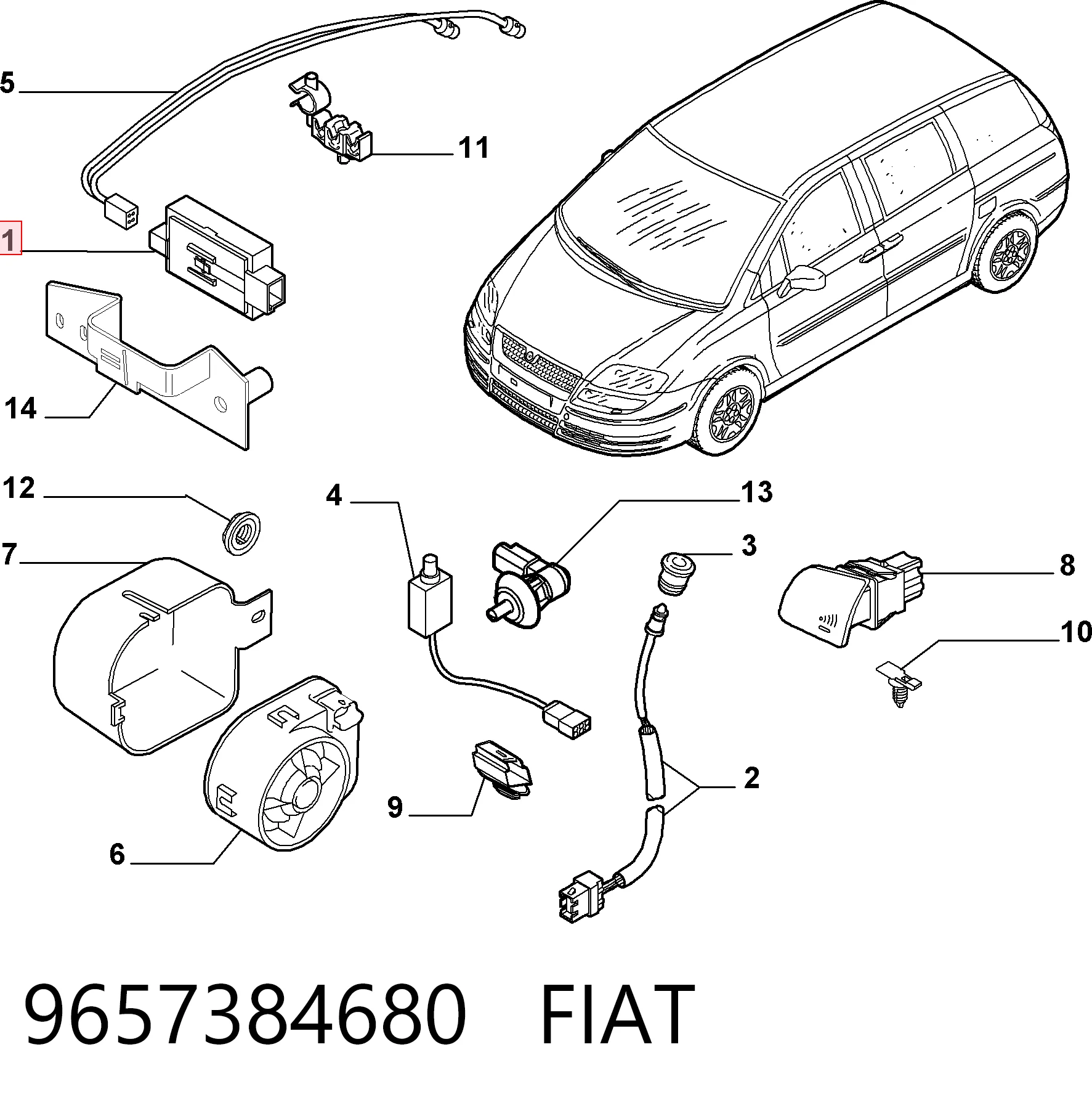 9657384680 Fiat/Alfa/Lancia