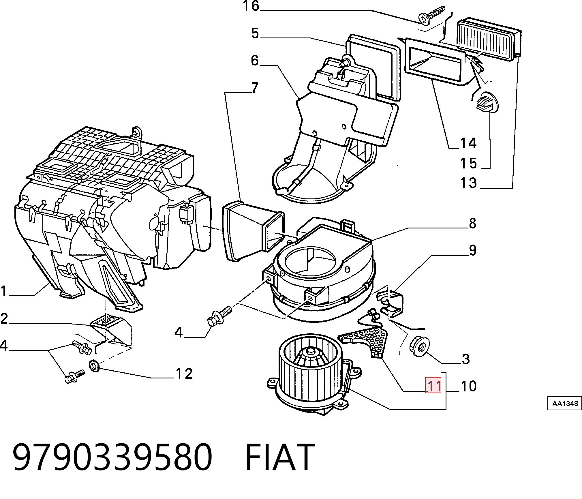 9790339580 Fiat/Alfa/Lancia Resistor (resistência) de ventilador de forno (de aquecedor de salão)