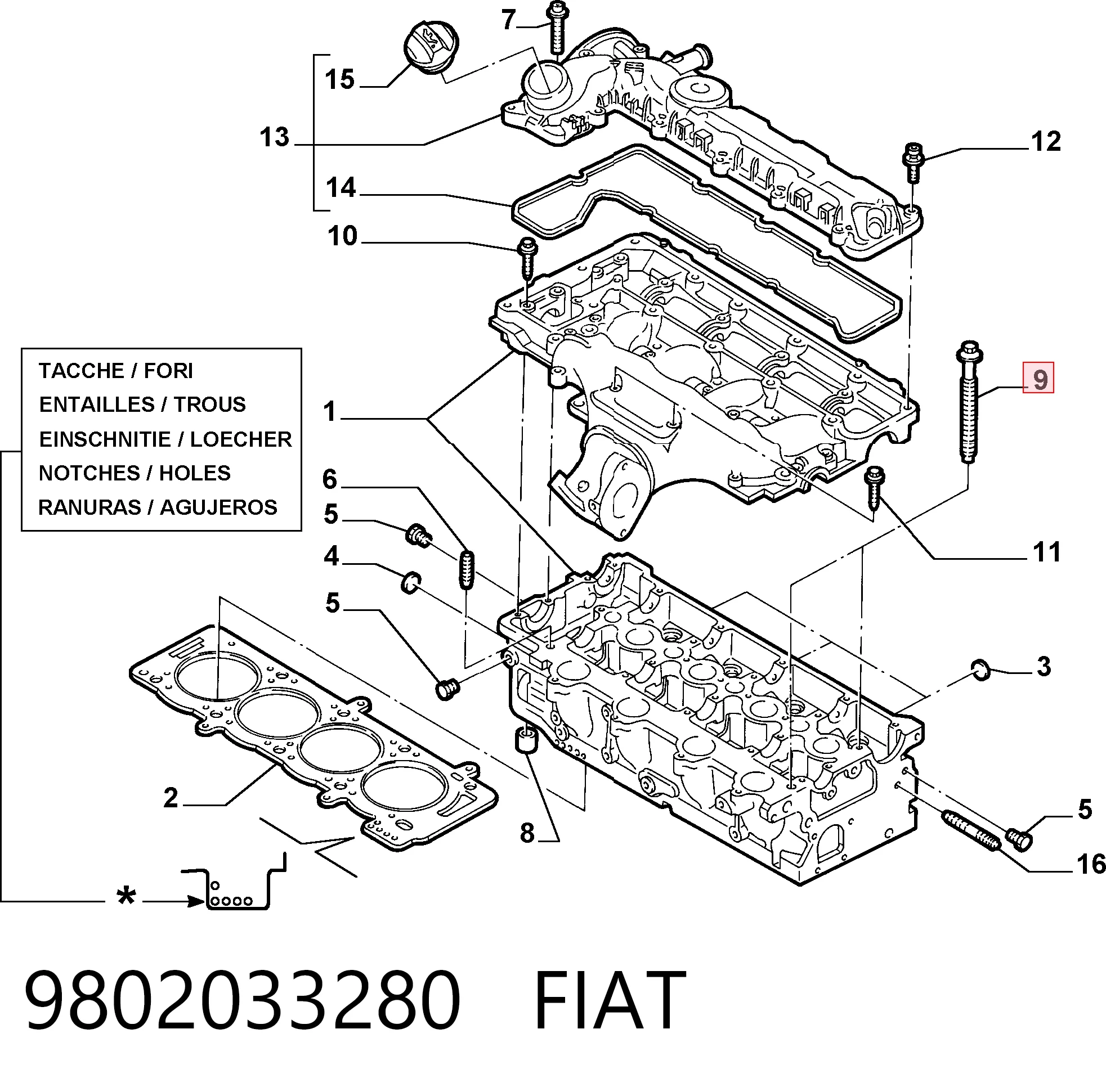 Parafuso de cabeça de motor (CBC) Ford Focus II DA, HCP, DP
