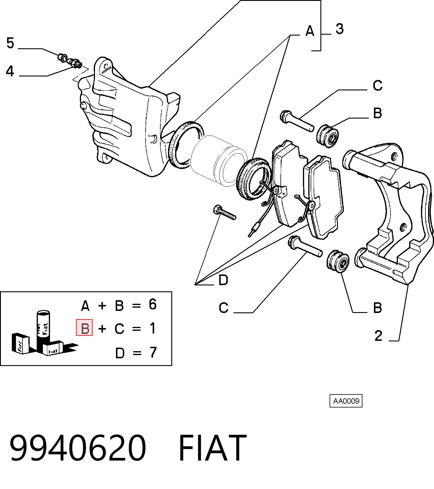 Kit de reparação de suporte do freio dianteiro 6031140 Kraft