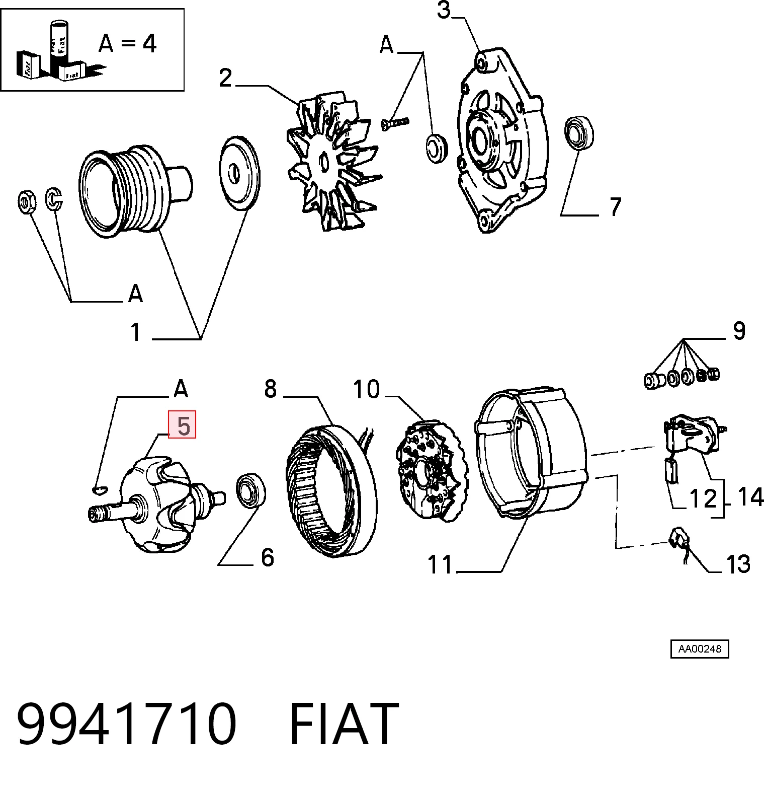 Induzido (rotor) do gerador BMW 7  E32