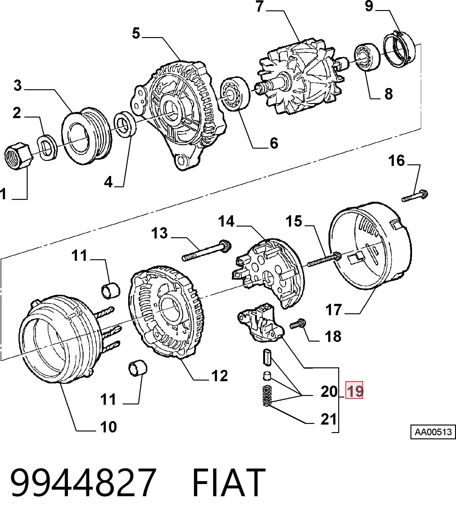 Relê-regulador do gerador (relê de carregamento) para Skoda Felicia 791, 6U1