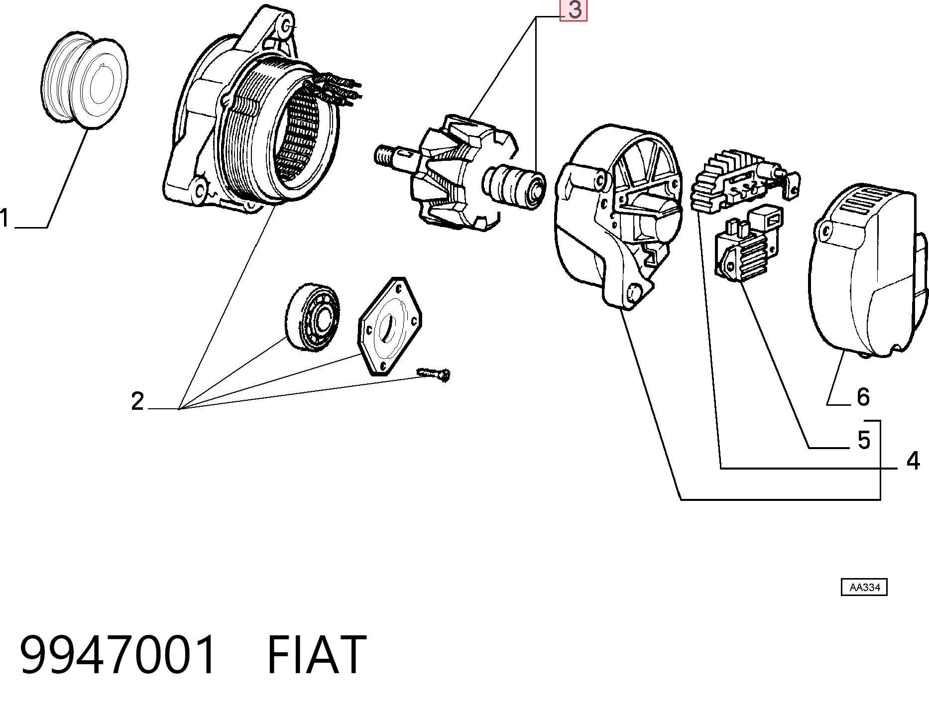 Induzido (rotor) do gerador Fiat Bravo II 198 ao melhor preço