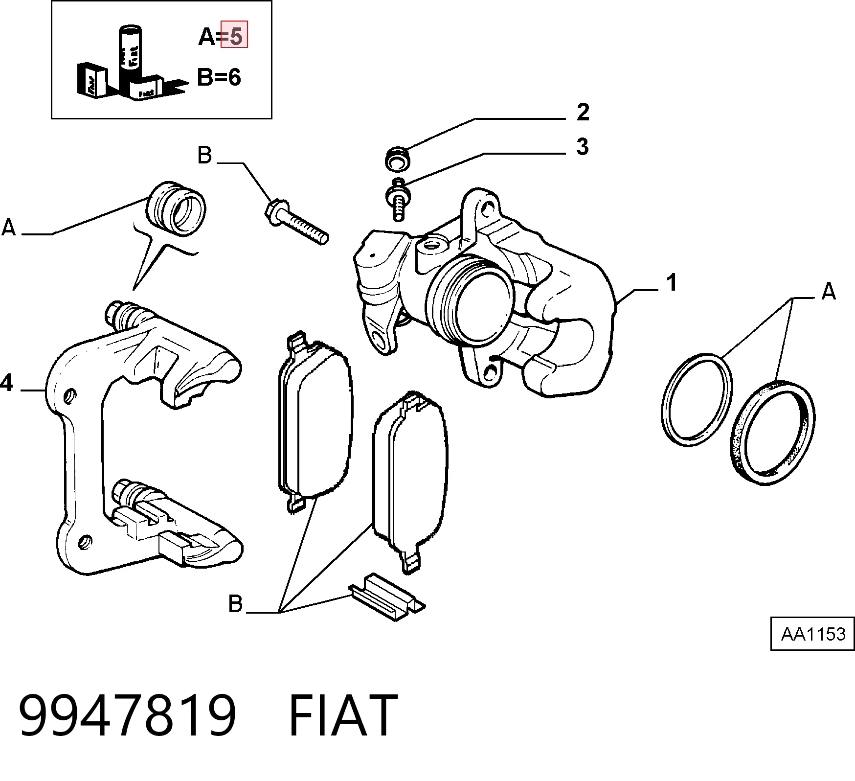 Kit de reparação de suporte do freio traseiro Alfa Romeo 33  907A ao melhor preço
