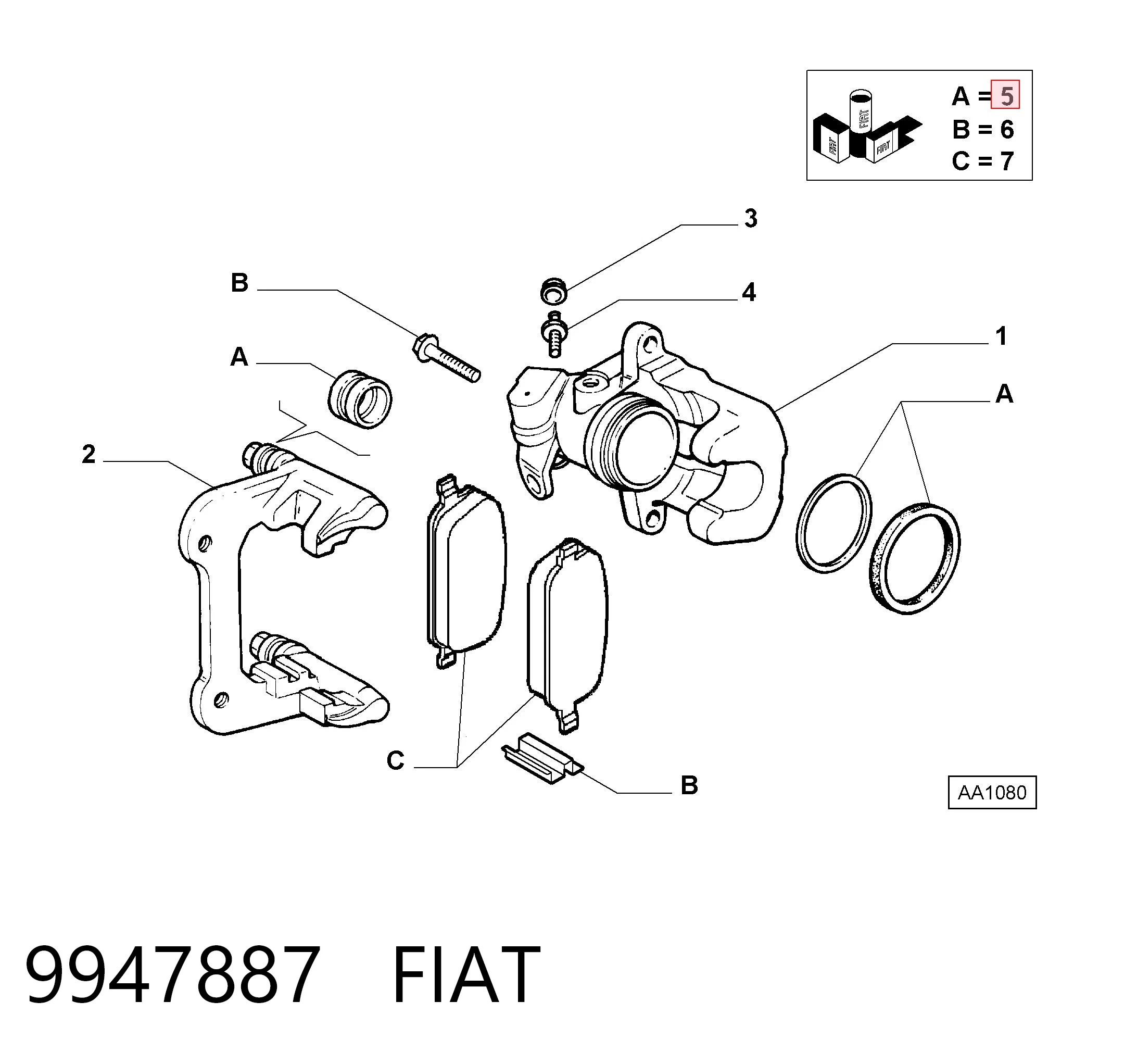 Kit de reparação de suporte do freio traseiro 191698471 VAG