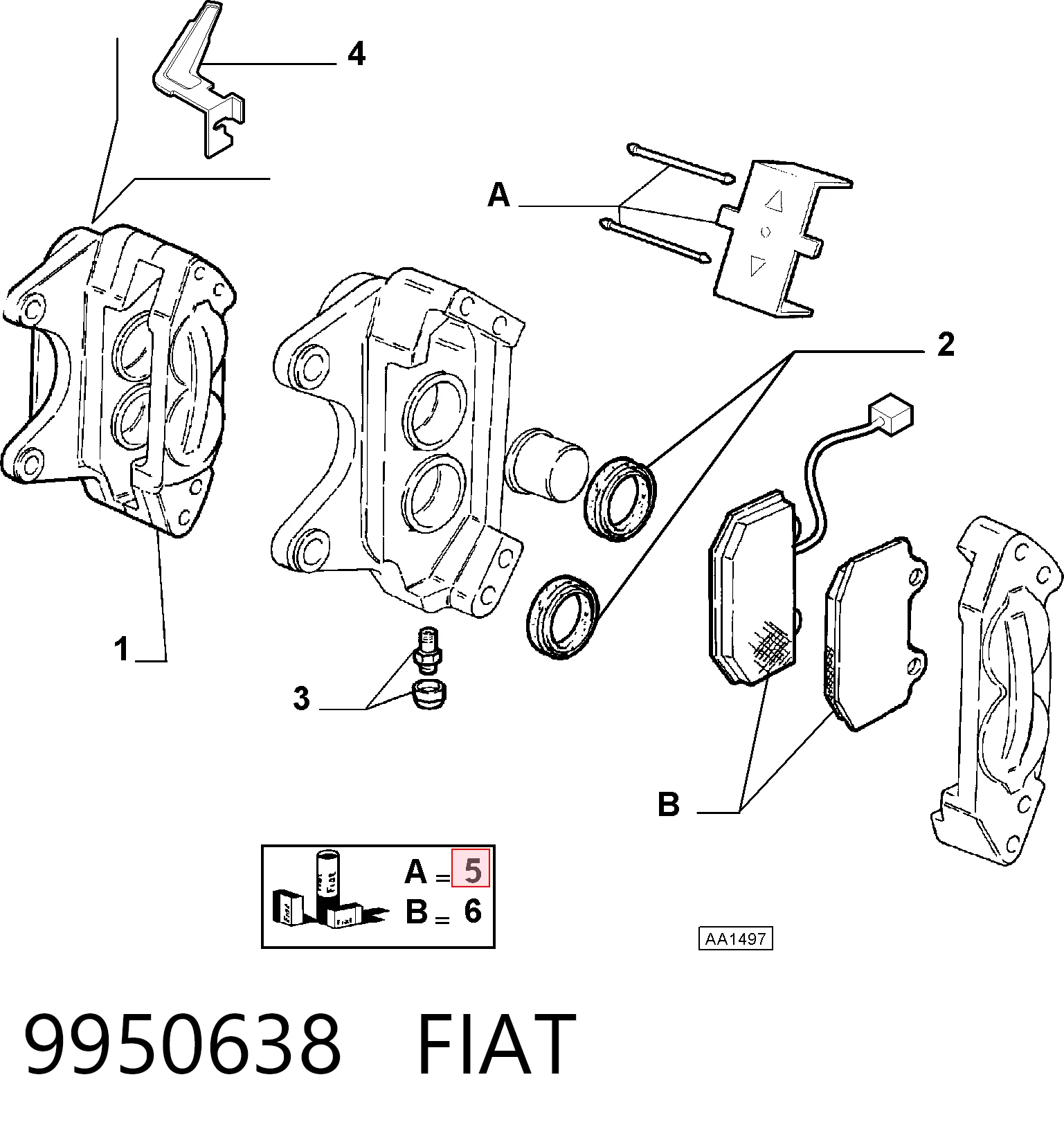  Kit de molas de fixação de sapatas de disco dianteiras Alfa Romeo 146 hatchback (930) (1994 - 2001) 