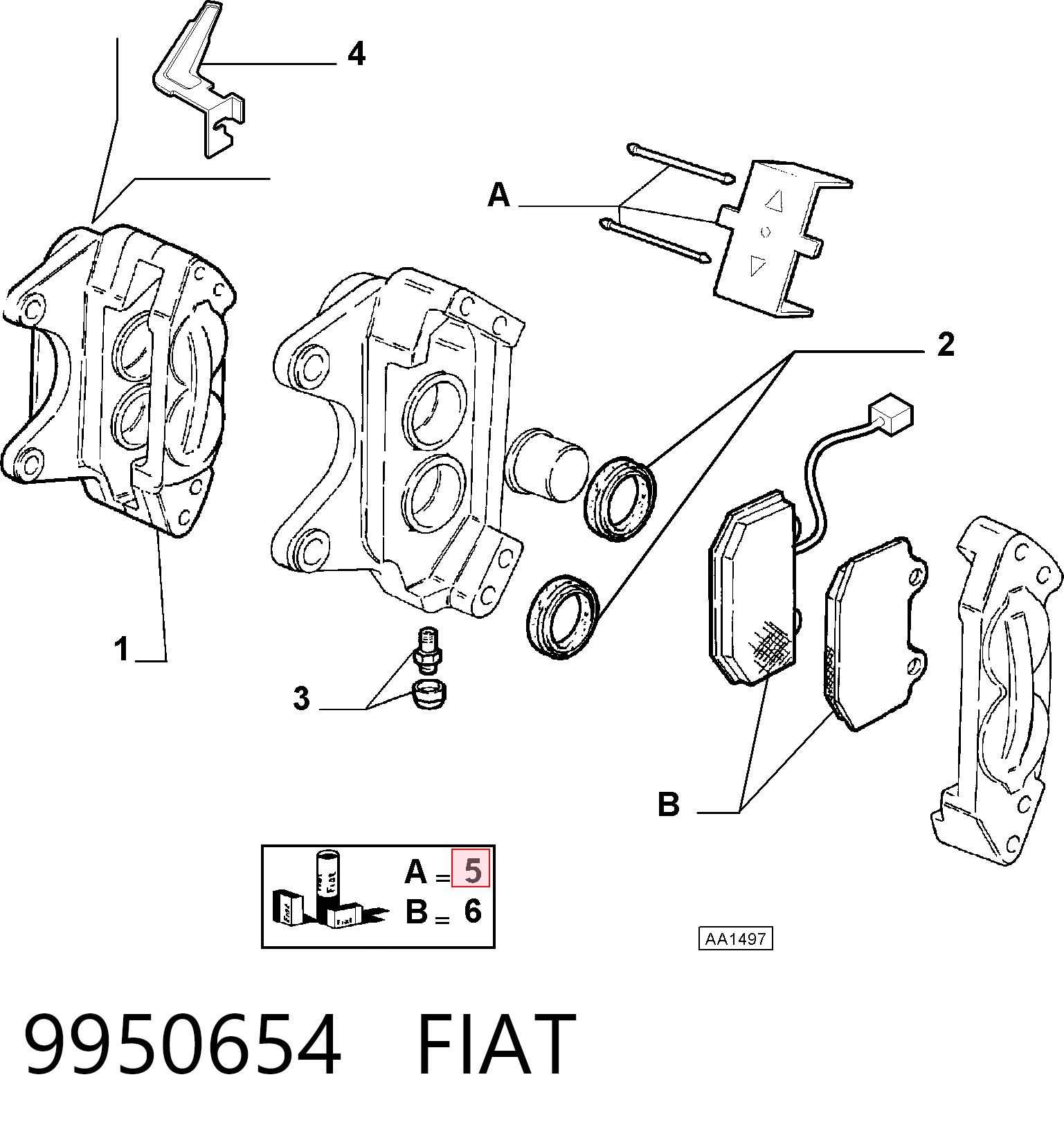Kit de molas de fixação de sapatas de disco dianteiras Fiat Punto I 176 ao melhor preço