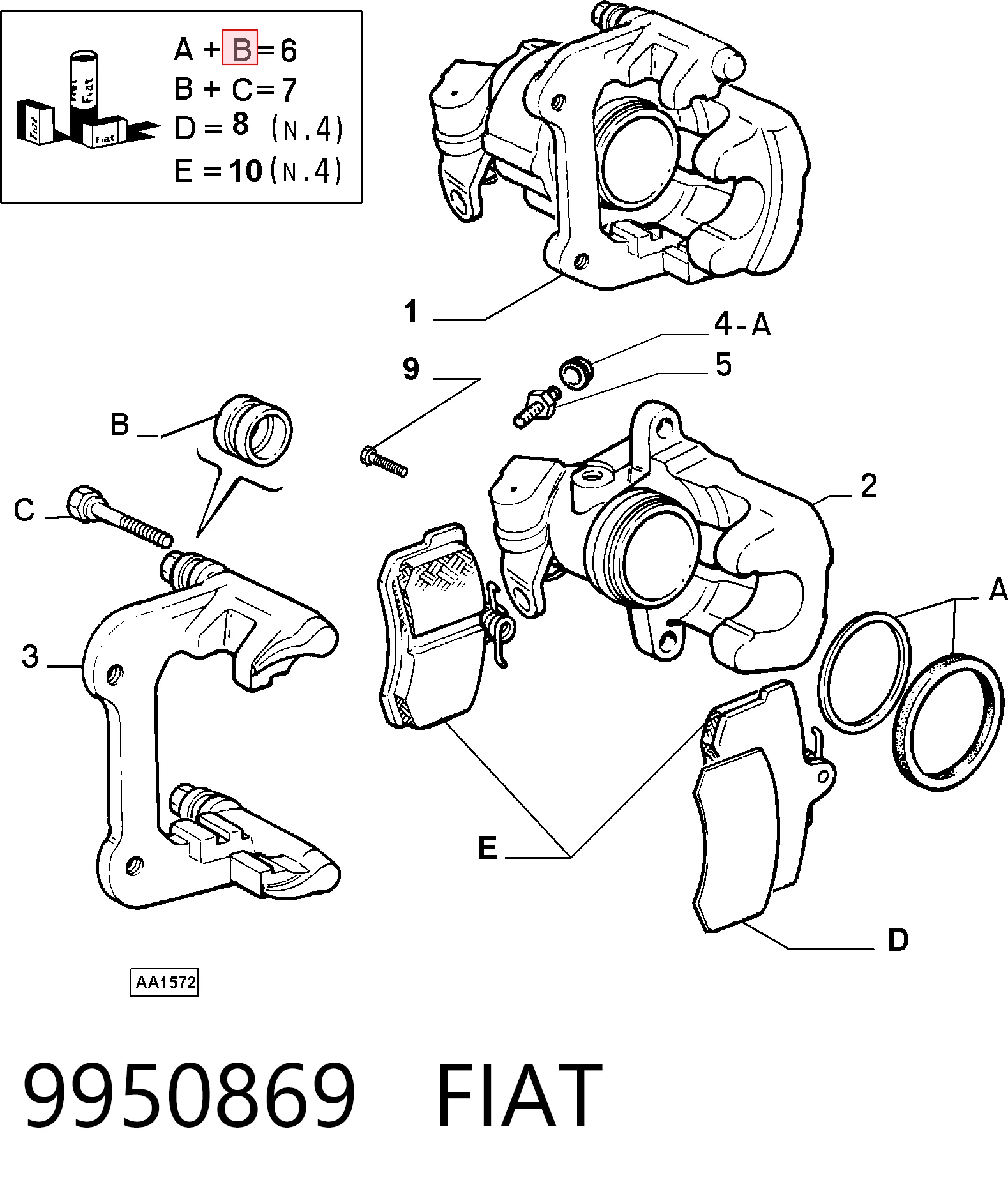 Kit de reparação de suporte do freio traseiro para Alfa Romeo 33 907A
