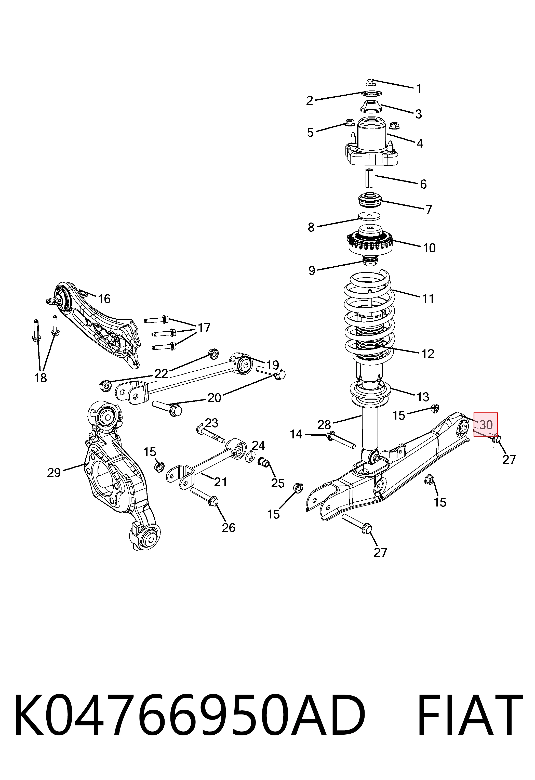 Compre 4766950AC BMW Braço oscilante de suspensão traseira transversal
