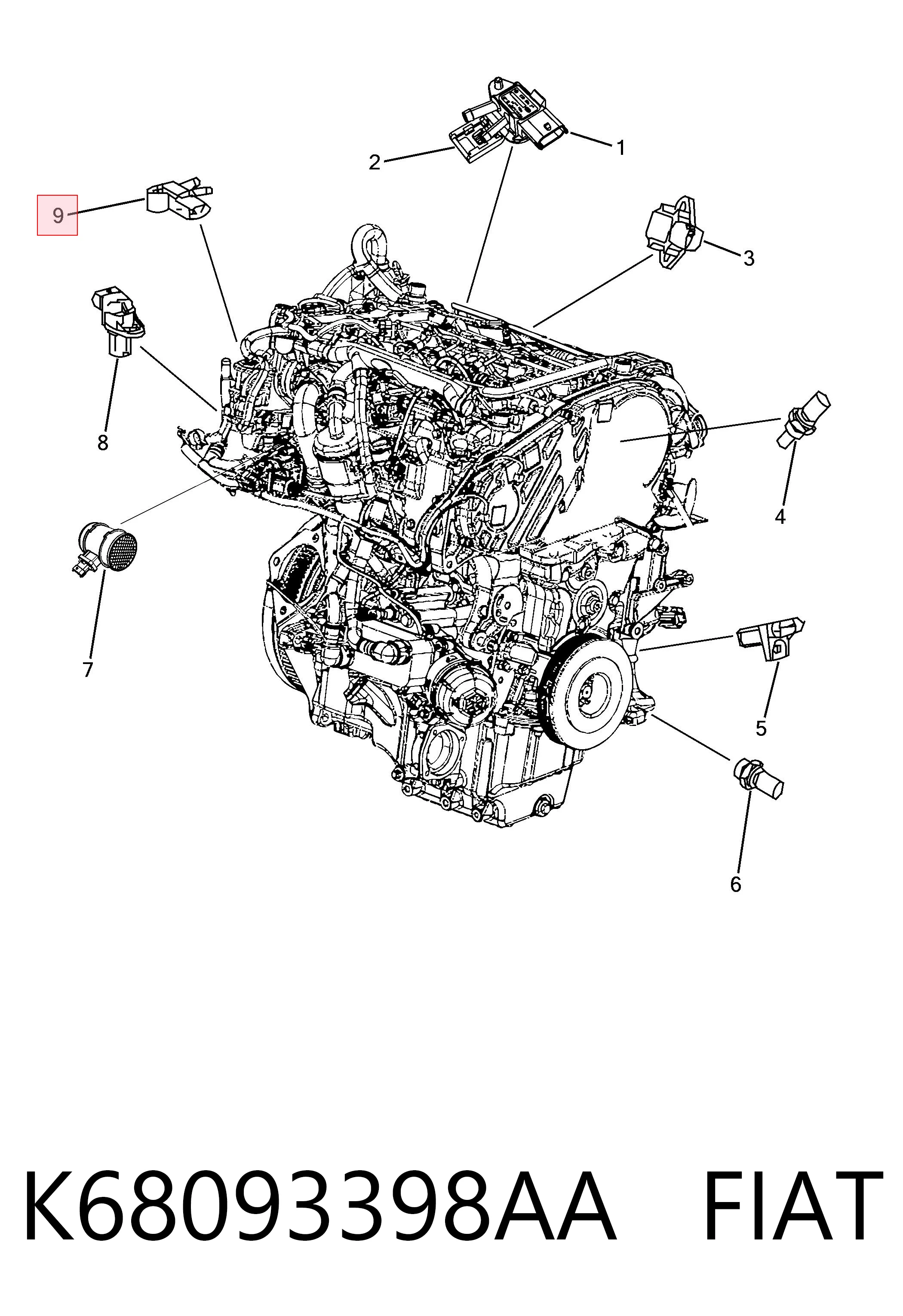  Sensor de pressão de combustível Jeep RENEGADE SUV (BU, B1) (2014 - 2026) 