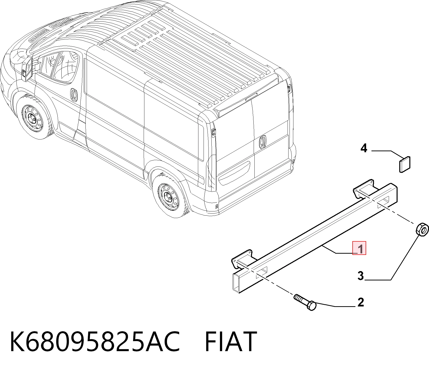 Reforçador do pára-choque traseiro Fiat Ducato III 250