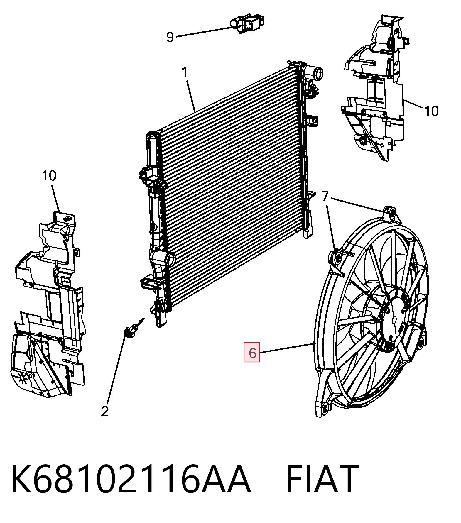 Compre Ventilador elétrico de esfriamento montado (motor + roda de aletas) Dodge Journey 