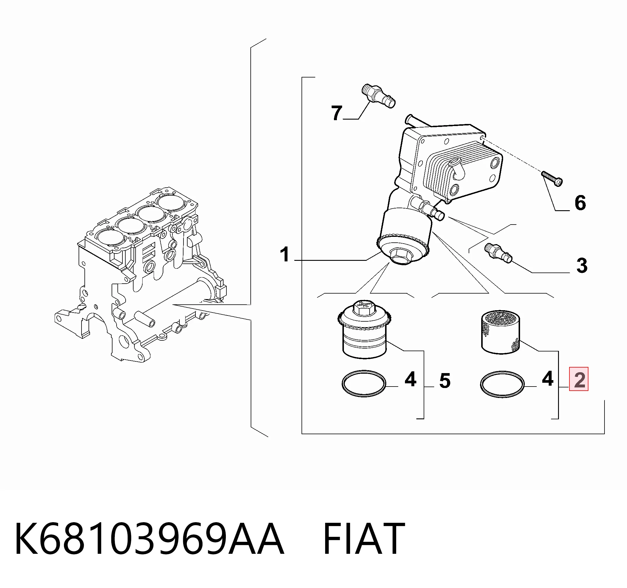 K68103969AA Fiat/Alfa/Lancia Filtro de óleo