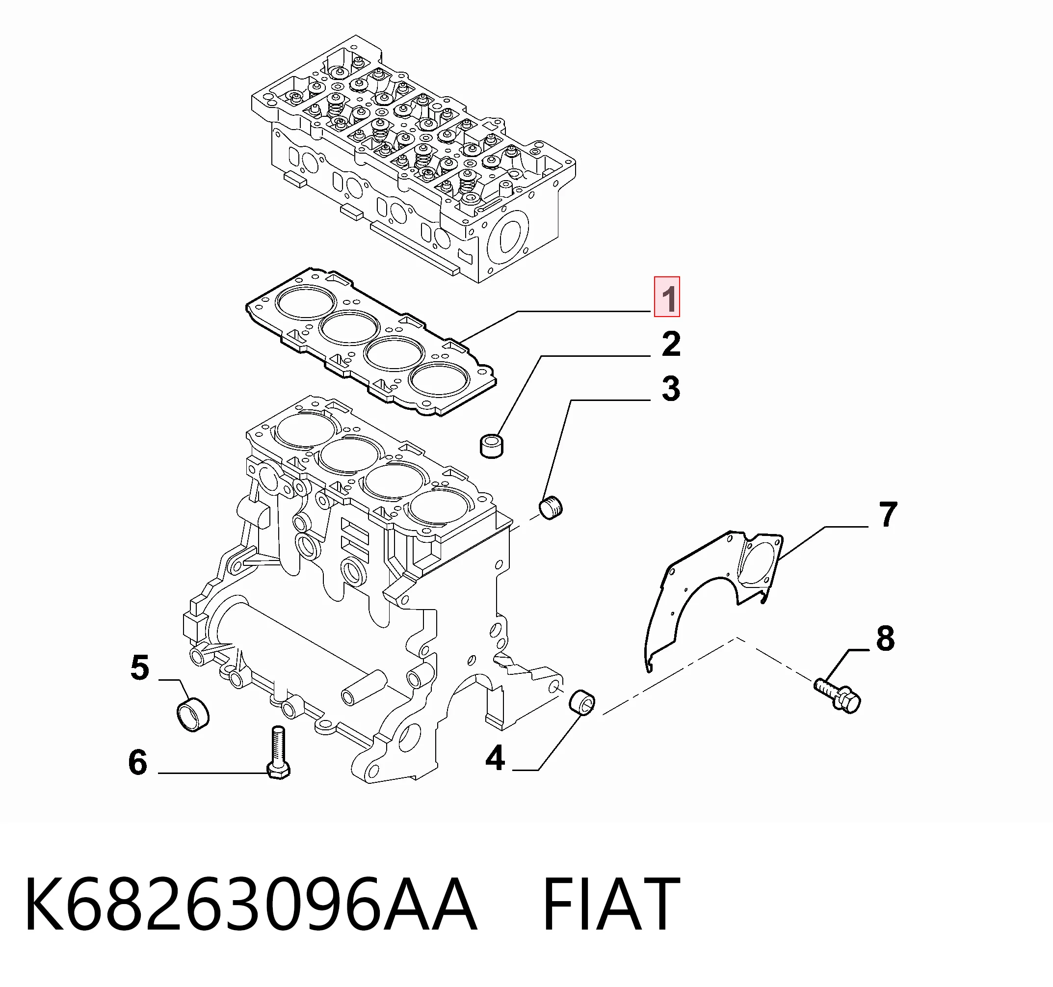 55211409 General Motors Vedante de cabeça de motor (CBC)