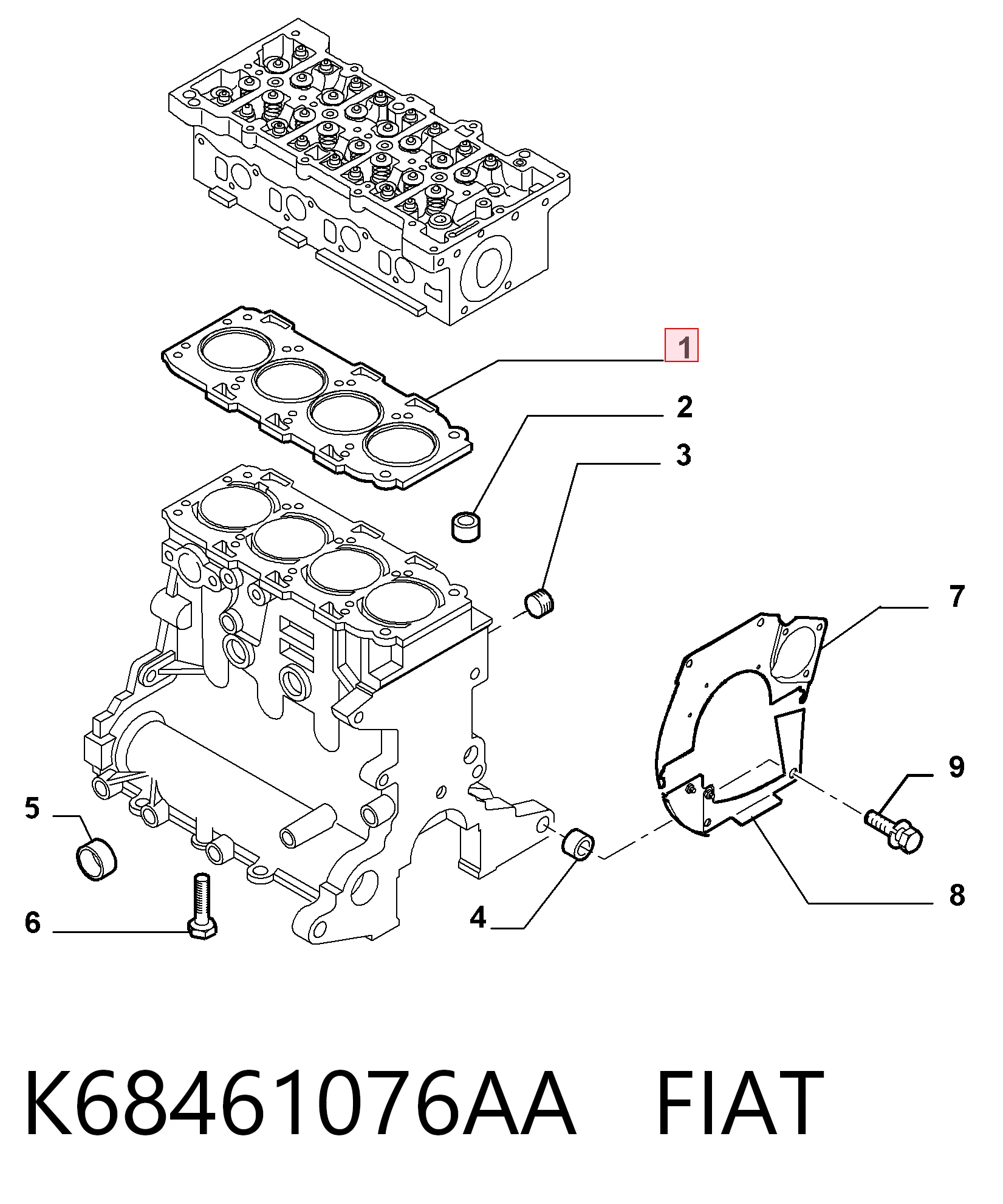 Vedante de cabeça de motor (CBC) 55211409 General Motors