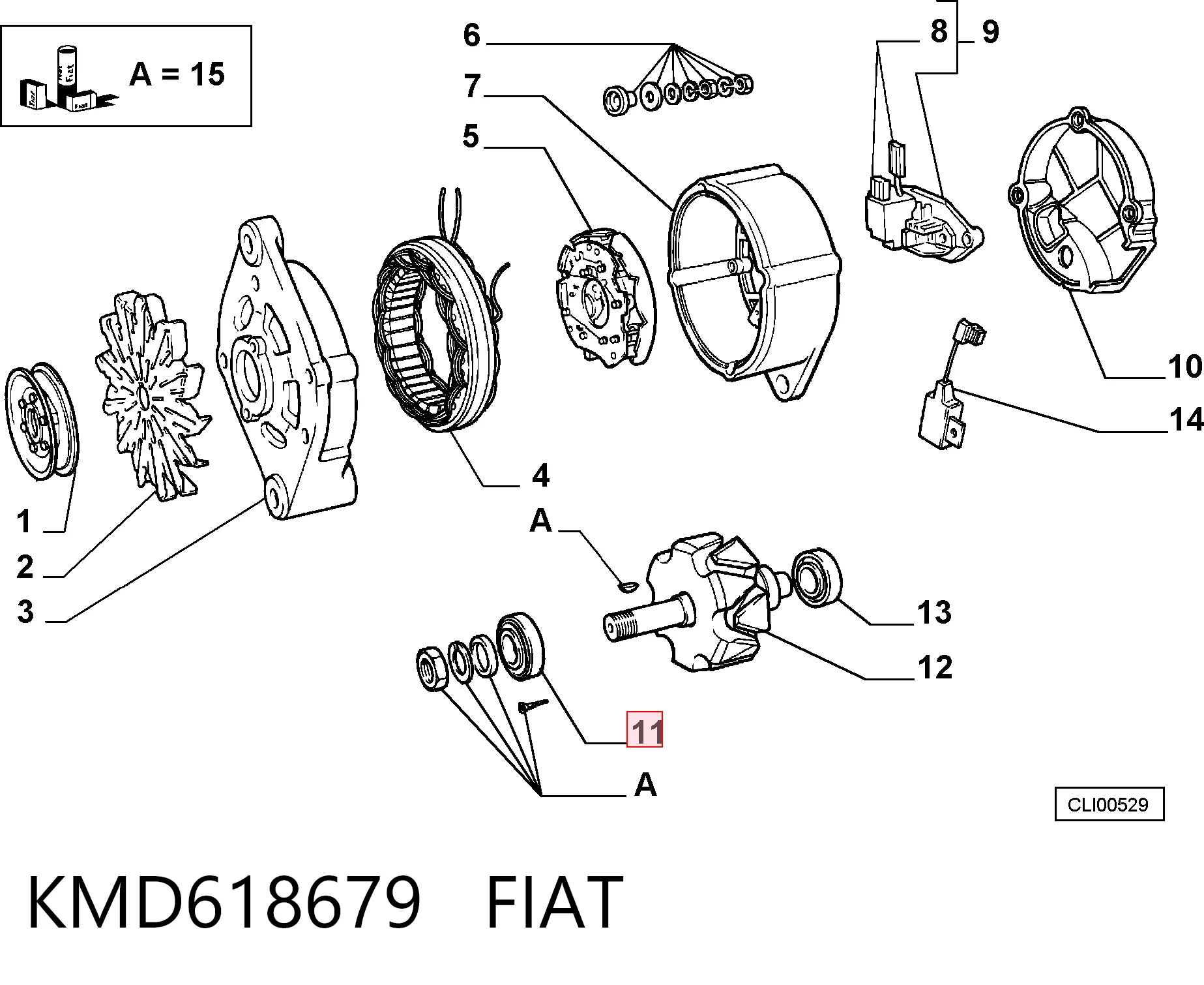 Rolamento do gerador para Peugeot 405 4B