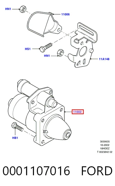 0001107016 Ford Motor de arranco