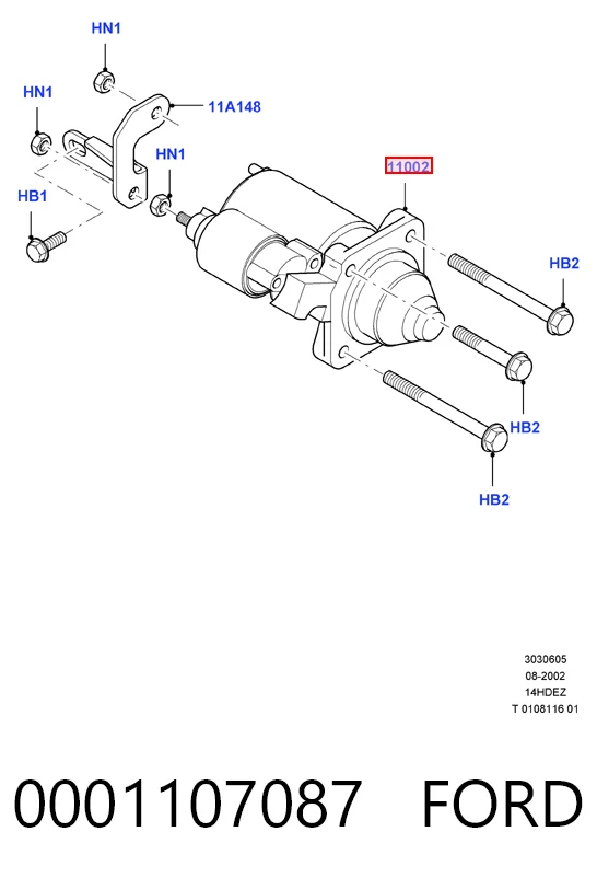 0001107087 Ford Motor de arranco