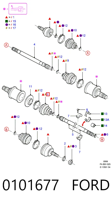  Bota de proteção interna de junta homocinética do semieixo dianteiro Ford Escort V hatchback (GAL) (1990 - 1992) V