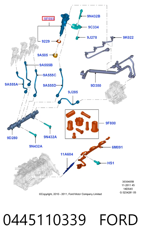 0445110339 Ford Injetor de injeção de combustível