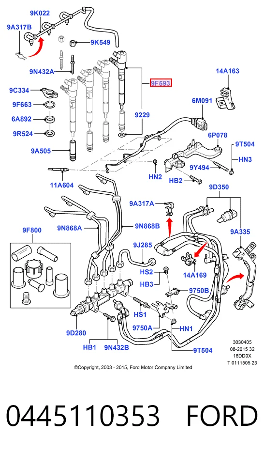 0445110353 Ford Injetor de injeção de combustível
