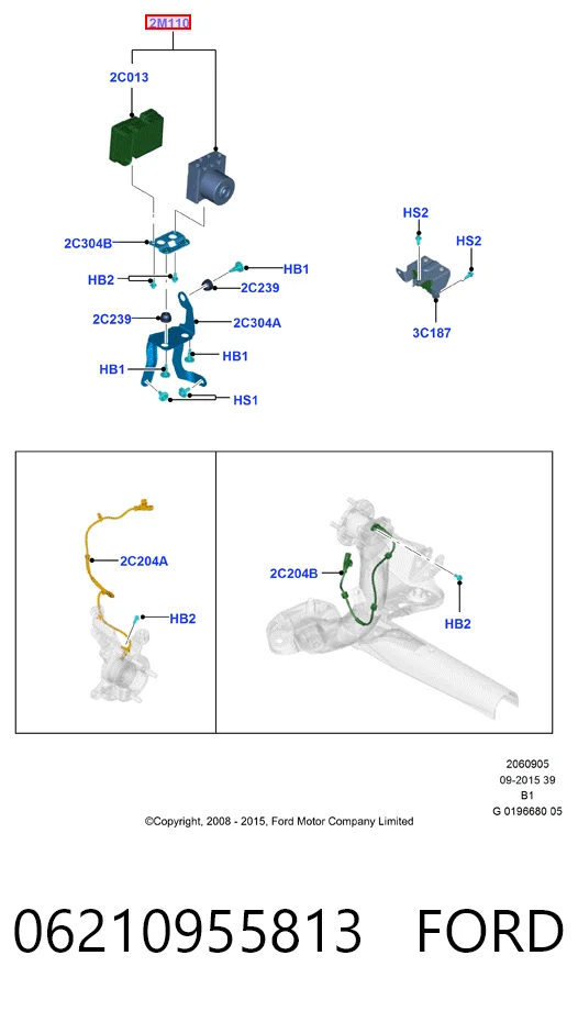 Unidade hidráulico de controlo ABS Ford Fiesta Mk6 CB1