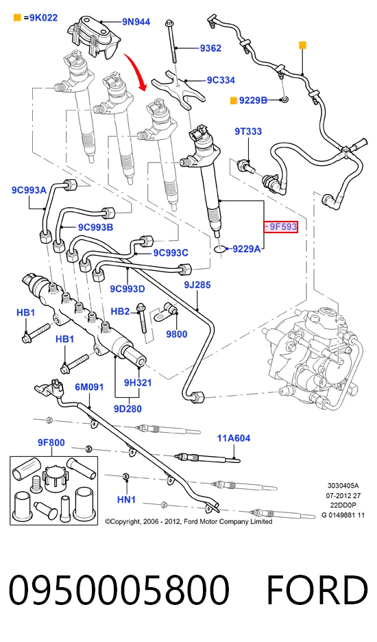 0950005800 Ford Injetor de injeção de combustível