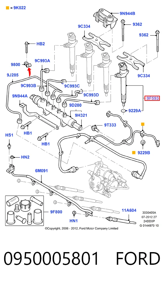 0950005801 Ford Injetor de injeção de combustível