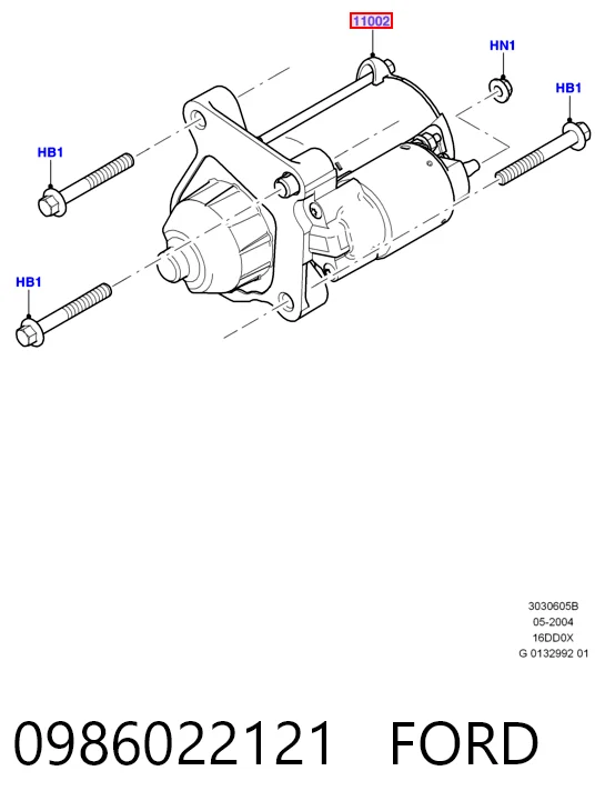 0986022121 Ford Motor de arranco