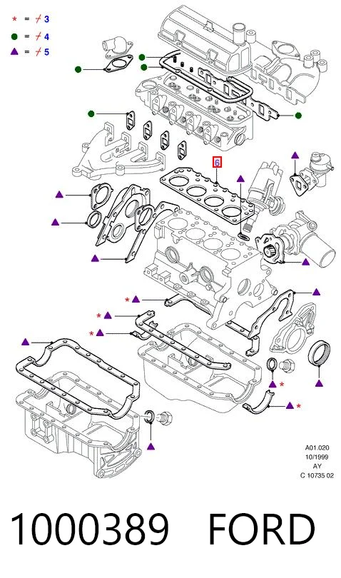 Vedante de cabeça de motor (CBC) para Ford Escort IV GAF, AWF, ABFT