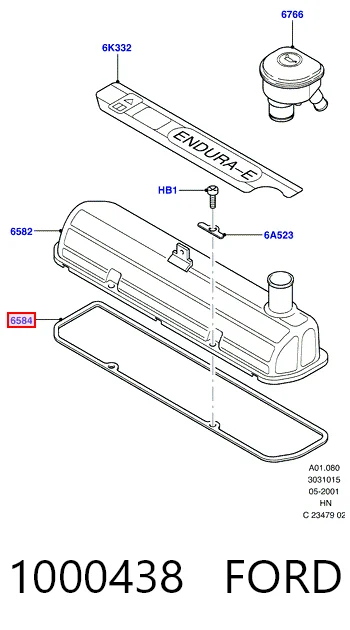 Vedante de tampa de válvulas de motor para Ford Escort IV GAF, AWF, ABFT