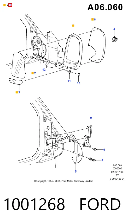 Espelho de retrovisão esquerdo Ford Transit preço, a partir de 44,94 USD