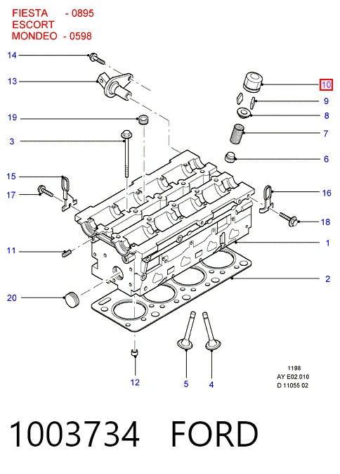 Compensador hidrâulico (empurrador hidrâulico), empurrador de válvulas Ford Escort V GAL
